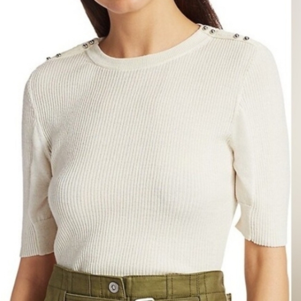 3.1 Phillip Lim Wool Blend Knit Top Size S Ivory